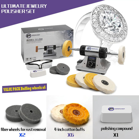Jewelry Polisher And Buffing Machine With Adjustable Variable Speed Bench Grinder For Jewelry Making And Metal Finishing