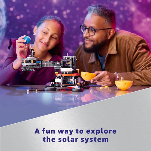 Children playing with Planet Earth And Moon In Orbit Building Set For Kids 10 Plus An Outer Space STEM Toy To Explore The Solar System.