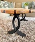 Industrial Steel Bench Legs For Coffee Tables And Outdoor Benches 16 Inch High Set Of 2 with natural curves in living room