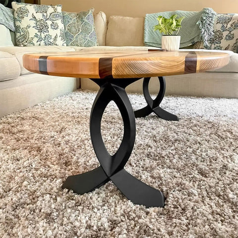 Industrial Steel Bench Legs For Coffee Tables And Outdoor Benches 16 Inch High Set Of 2 with natural curves in living room