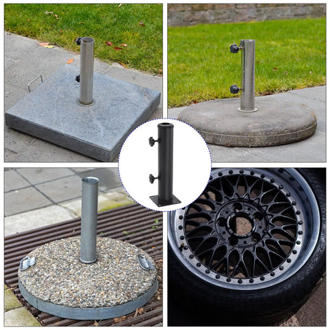 Two Pack Patio Umbrella Base Stand Kit With 2.16 Inch Tube Deck Mount Bracket Adjustable Sleeves For 1.25 Inch 1.5 Inch And 1.9 Inch Poles For Outdoor Garden Backyard Balcony