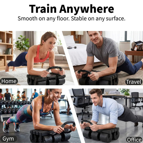 Six Wheel Auto Rebound Ab Roller With Broad Elbow Support Engineered For Wobble Free Core Training Lower Back Protection And Locked In Core Gains Every Single Day