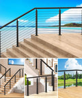 Level Up Your Home Game With This Solid 15 To 20 Ft Cable Railing Post Kit Including Four Adjustable Top Drilled Posts A Full Swageless Bundle And T316 Stainless Steel Wire Rope To Snap Together Quick For Your Porch Or Patio Area.