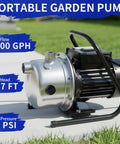 1.2HP Shallow Well Pump For Home Garden And Farm Stainless Steel 115V Water Transfer Jet Pump on lawn