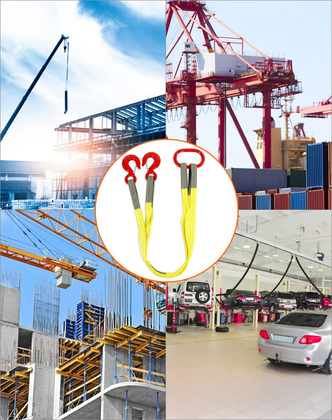 Heavy Duty Two Leg Bridle Web Sling With 4.92 Foot Length And 13227 Lb Capacity For Safe Lifting And Rigging In Construction Warehousing