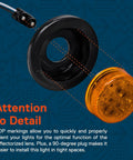 Assembly detail of 8pc 2.5 Inch Round LED Side Marker Light Kit 12V Amber And Red Waterproof IP67 with grommet and plug