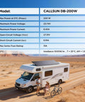 200W N-Type Bifacial Solar Panel 16BB High Efficiency, mounted on RV roof in desert landscape
