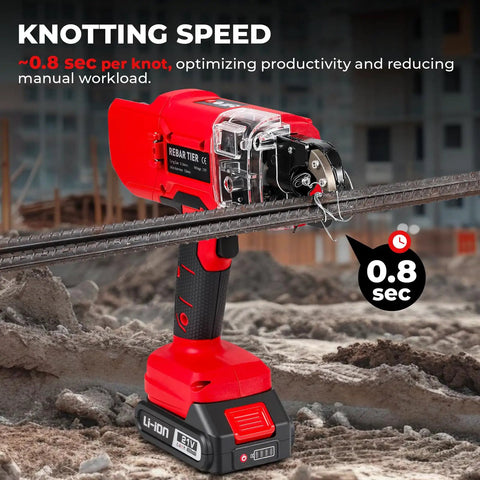 Automatic Rebar Tie Gun Cordless Electric Wire Twister Tool Battery Powered Tying Machine on construction site