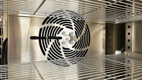 Top Shelf Heavy Duty Commercial Blast Freezer 241 Liter Capacity Stainless Steel Build internal fan system for rapid chilling.