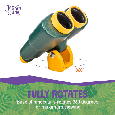 Rotating Playset Binoculars For Kids Green And Yellow Durable Polyethylene With Sun Fade Resistant Finish, fully rotates