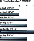 Comparison chart of ferro rods including 2 Pack Beefy Heavy Duty Ferro Rods Half Inch Thick Four Inch Long Drilled Ferrocerium Flint And Steel