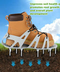 Lawn Aerator Shoes With Wrap Around Lacing And 22 Nails For Deep Soil Aeration In Yards, Patios And Gardens