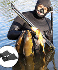 Person spearfishing with Super Comfy Lightweight Fishing Float Tube Fins With Tough Abrasion Resistant Adjustable Buckle Swim Flippers, black.