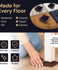 Image showing Non Slip Rubber Furniture Pads 3 Inch By 3 Inch Set Of 4 Brown Floor Protectors applied under a chair on hardwood floor.