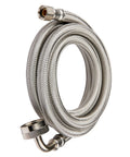 Dishwasher Hose With 90 Degree Elbow Four Feet Premium Braided Stainless Steel Water Supply Line Three Eighths Inch Compression To Three Quarters Inch Female Hose Thread Durable Rust Resistant Flexible Easy Install coiled