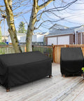 All Weather Outdoor Three Seater Couch Cover Waterproof Heavy Duty Polyester With Double Stitched Seams Fits 75 to 80 Inch Deep