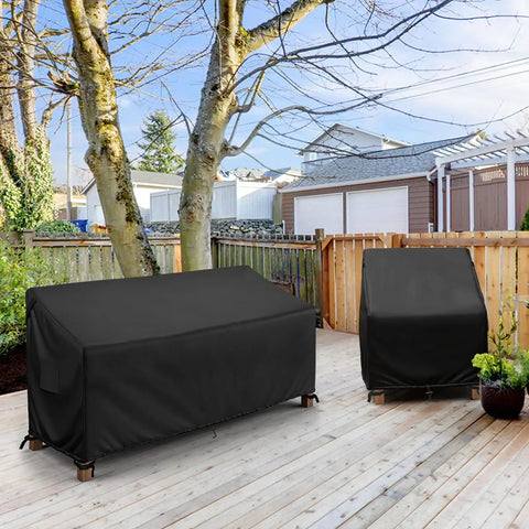 All Weather Outdoor Three Seater Couch Cover Waterproof Heavy Duty Polyester With Double Stitched Seams Fits 75 to 80 Inch Deep