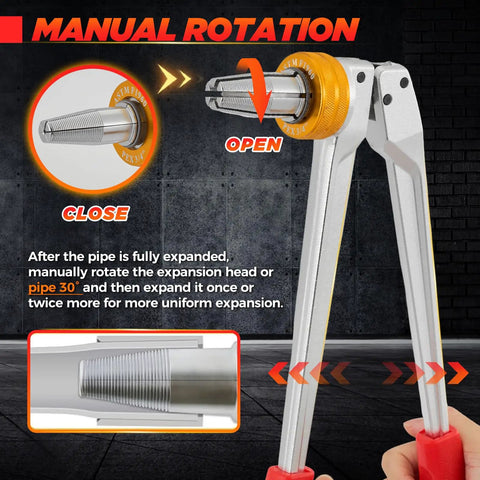 Beefed-Up PEX A Expansion Tool Kit With 1/2 Inch, 3/4 Inch, And 1 Inch Expansion Heads, Manual Expander For ASTM F1960 Fittings
