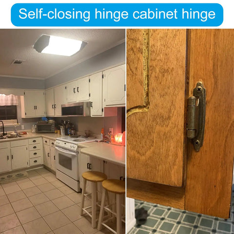 Four Pack Semi Concealed Kitchen Cabinet Hinges For Flush Mount Doors With Quiet Soft Close Action Durable Iron Hardware Antique Finish