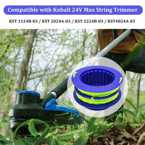 Dual Line Trimmer String Spool 0.080 Inch 16 Feet 3 Pack Built For Quick Replacements With Kobalt 24 Volt Max Weed Wacker