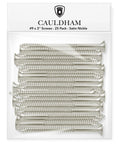 Rock Solid Satin Nickel Door Hinge Screws 9 By 3 Inch Heavy Duty Alloy Steel Hardware For Interior Exterior Wood Or Metal Doors 25 Pack in clear package.