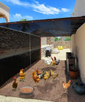 Heavy Duty Sun Shade Cloth 10x24 Foot Mesh Tarp With Grommets For Garden Greenhouse Patio Pergola And Chicken Coop 80 To 90 Percent Shade Cloth Cover For Outdoor Plants And Backyard Spaces pictured providing shade for a chicken coop.
