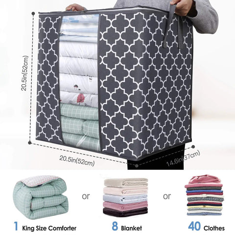 Heavy Duty Storage Bags 3 Pack 100 Liter Clothes Organizers With Clear Windows Breathable Waterproof Fabric Units Keep Rooms Super Clean And Totally Legit Zero Fuss Home Organization That Is A Straight Up Game Changer For Modern Living
