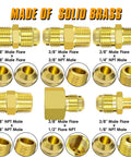 Image showing brass adapters for 6 Ft High Pressure Propane Hose Extension With Conversion Couplings For BBQ Grill Fire Pit And Heater.