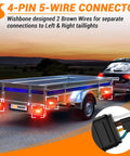 22 Ft 4 Pin 5 Wire Trailer Wiring Harness Kit No Splicing Color Coded Copper Wires 4 Way Flat Trailer Connector Plug for tail lights