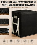 Extra Large Black Storage Bins With Heavy Duty Zipper, Foldable Fabric Bags For Clothes Blankets Comforters Pillows And Toys, Spacious 210 Liter Closet Organizers To Keep Your Gear Neat And Beat The Clutter featuring zipper design and waterproof coating.