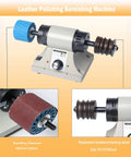 Pro-Level Leather Burnisher Machine For Killer Edges, High-Speed Edge Polisher And Grinder Tool At 8000RPM, features sanding sleeves and hardwood wheel.
