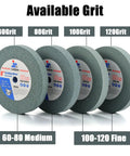 6 Inch Green Silicon Carbide Grinding Wheel 120 Grit Heavy Duty Shop Ready Accessory displayed with available grit options.