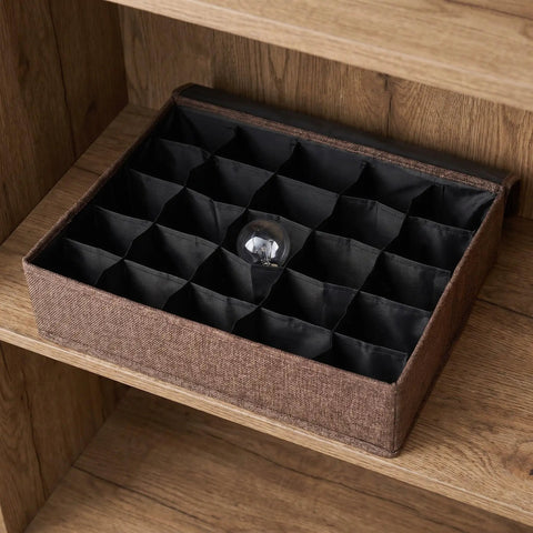 Foldable Dustproof Bulb Storage Box With Dividers For Christmas Lights And Ornaments Sturdy PP Base Space Saving All In One Organizer For Craft Supplies And Office Storage, 30 compartments