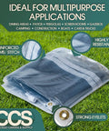 Clear PVC Waterproof Tarp Cover, Built Tough As Nails 20 Mil Tarpaulin With Rustproof Brass Grommets on grass folded