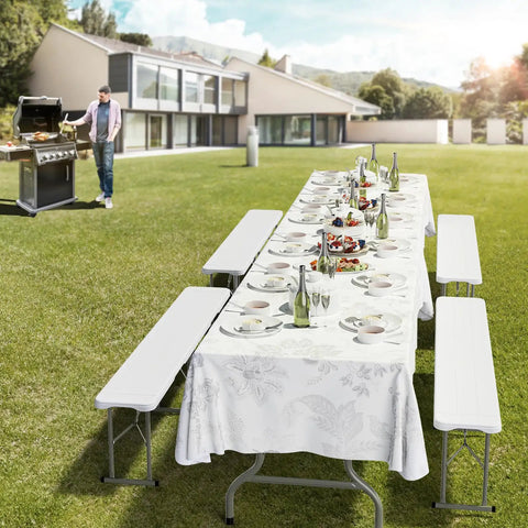 6 Ft Folding Picnic Bench With HDPE Tabletop, Totally Portable Indoor Outdoor Seating for Parties, Camping, Picnics and Tailgates