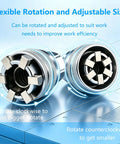 Two Pack Adjustable Universal Socket Wrench Tool Set Featuring 10mm To 19mm Adapters with flexible rotation and adjustable sizes.
