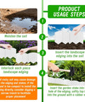 White 30 Foot Landscape Edging Kit With 30 Stakes For Lawn And Flower Bed Borders No Fuss Easy DIY Border System usage steps