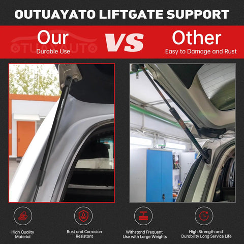 Comparison of Rear Tailgate Lift Support Pair for 2011 To 2014 Sorento Liftgate Shocks Replacement with another brand.