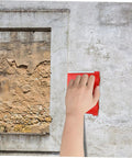 Person using Two Pack Paint Edger Pad Refills For Deck Stain And Wall Painting Easy Swap Replacement Pads on textured wall