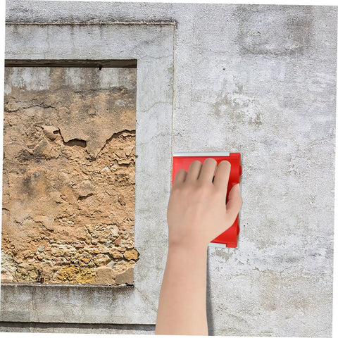 Person using Two Pack Paint Edger Pad Refills For Deck Stain And Wall Painting Easy Swap Replacement Pads on textured wall