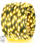 Warm White 200 LED Christmas Lights 66ft Outdoor Indoor String Light with Remote Control 8 Modes Memory Timer Plug In Green Wire
