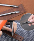 Using 9 Size Oval Leather Hole Punch Set Carbon Steel Pro Grade Hand Punch Tool Kit for Belts, Watchbands, Gaskets, and Cloth Crafting