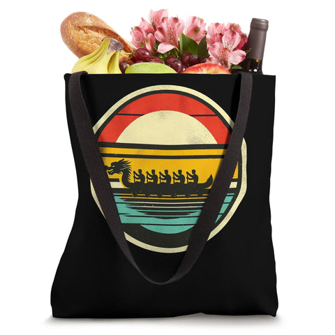 Racers And Festival Fans Will Dig This Dragon Boat Themed Tote Bag, Lightweight Spun Polyester Canvas Tote With 16 By 16 Inch Size