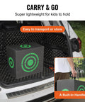 All-Side 16x18 Archery Target Block for Outdoor Practice in car trunk, portable with carry handle, black with green targets