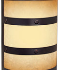 Illuminated LED Door Chime System With Half Cylinder Design, Oiled Bronze Gilded Finish, front view, 9.6 Inch High By 6.75 Inch Wide