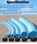 Perforated Landscape Drainage Tubing With No Clog Nonwoven Filter Sleeve And Spiral Steel Wire DIY Friendly Flexible French Drain Hose for Yard, showing multiple diameter sizes.