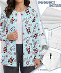 Moisture Wicking Scrub Jacket For Women With Pockets Snap Front Easy On Off Panda Print Perfect For Pet Care And Pediatrics