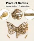 Close-up of Knockout Brass Butterfly Swivel Hook Foldable Tri Arm Gold Finish detailing with screw for assembly.