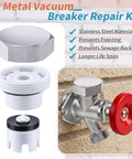 Outdoor Faucet Repair Kit With Anti Siphon Frostproof Vacuum Breaker And Metal Handle Easy Install ASSE 1019 A Certified