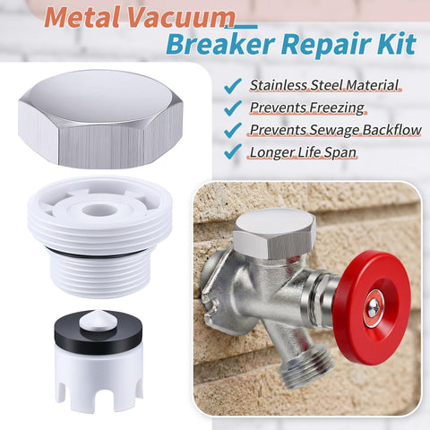 Outdoor Faucet Repair Kit With Anti Siphon Frostproof Vacuum Breaker And Metal Handle Easy Install ASSE 1019 A Certified